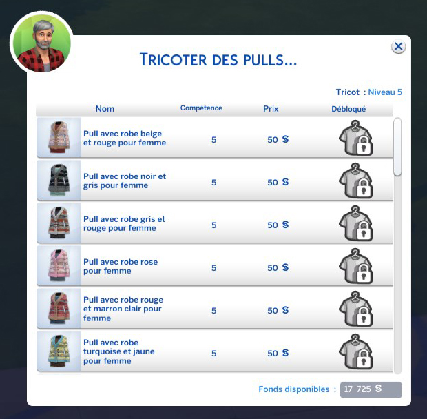 Liste des vêtements et objets que l'on peut tricoter