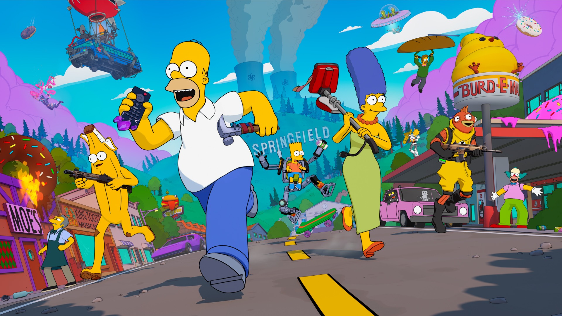 Inflige 300 dégâts aux Dober Men et valide ta quête Fortnite Simpsons