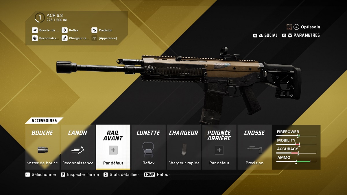 Classe ACR 6.8 XDefiant : les meilleurs accessoires et build