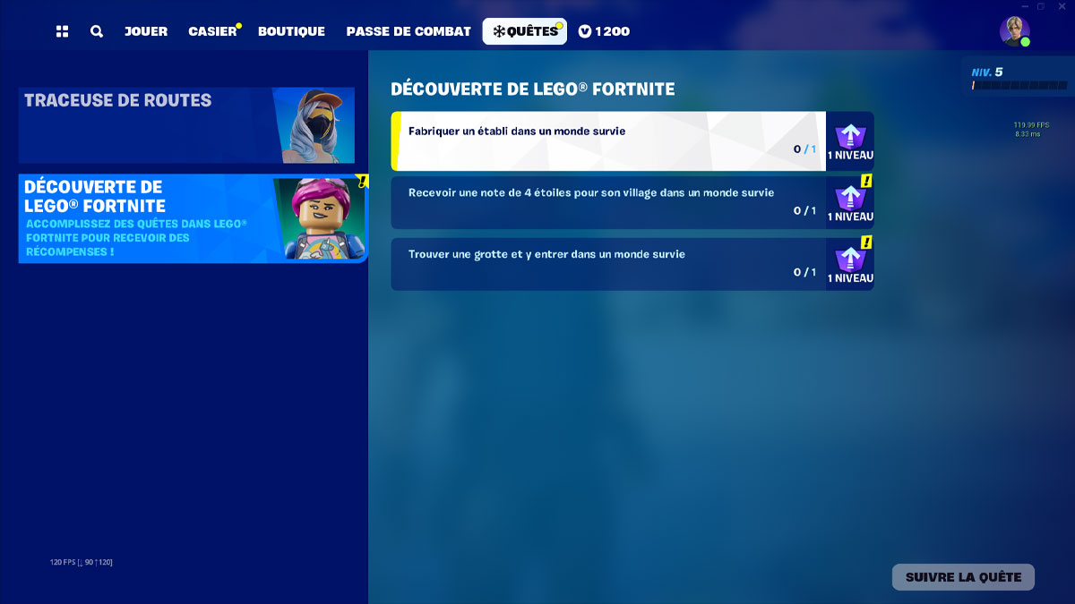Quete Lego Fortnite, liste et guide pour réussir les défis