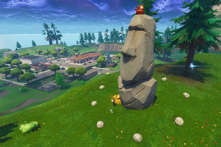 Fortnite : Chercher où les statues de pierre regardent, défi semaine 6