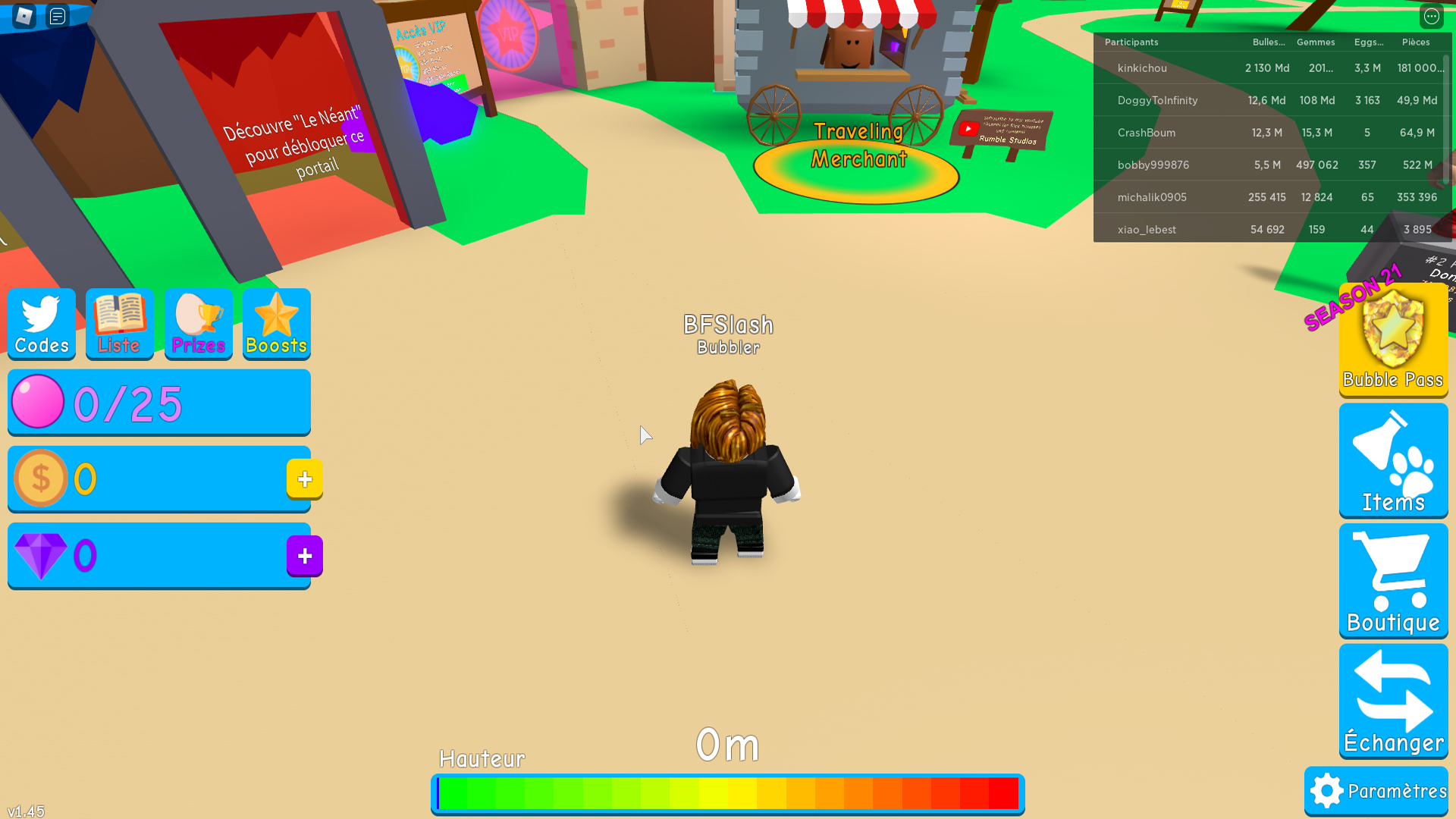 Liste de tous les codes Bubble Gum Simulator sur Roblox en 2021