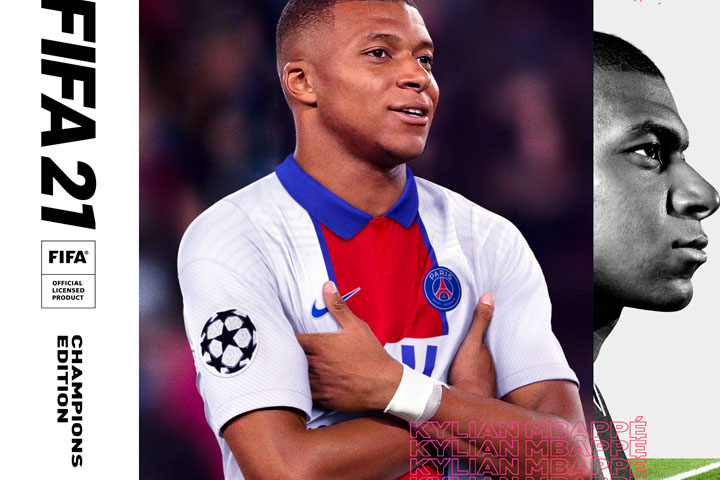 Mbappe sur la jaquette de FIFA 21