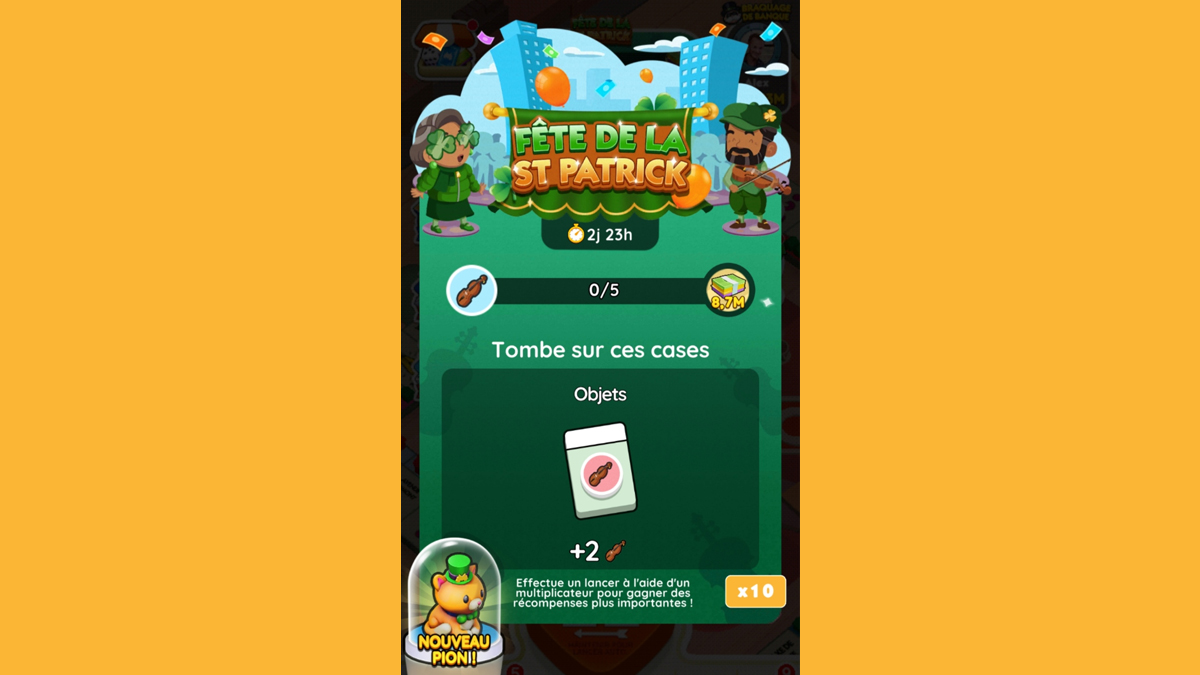Fête de la Saint-Patrick Monopoly GO, paliers, récompenses et durée pour l'événement de mars 2024