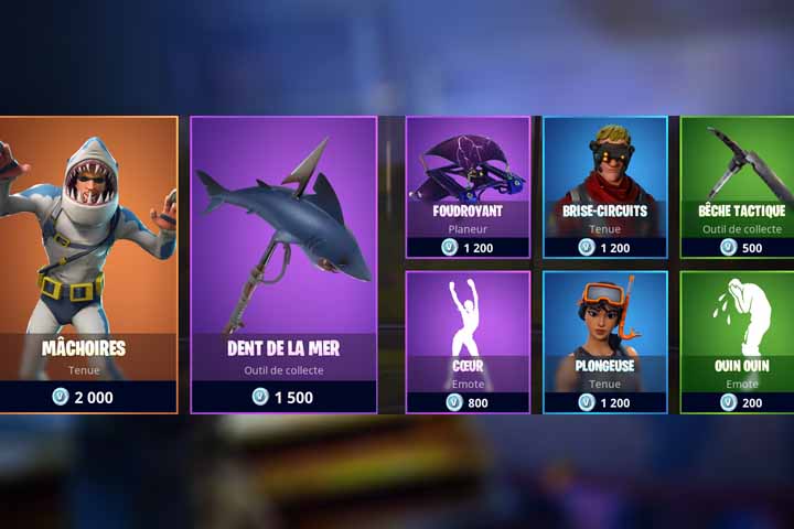 Boutique Fortnite 22 juillet