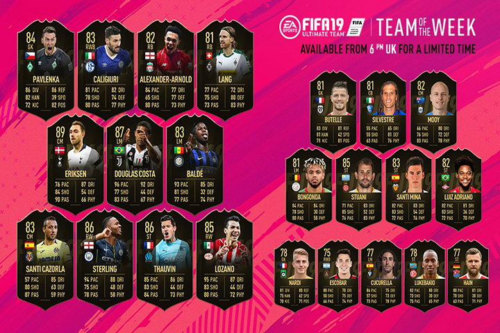 FIFA 19 : TOTW, l'équipe de la semaine 11 – FUT