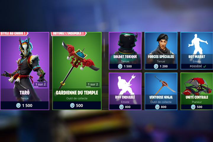 Boutique Fortnite 25 novembre