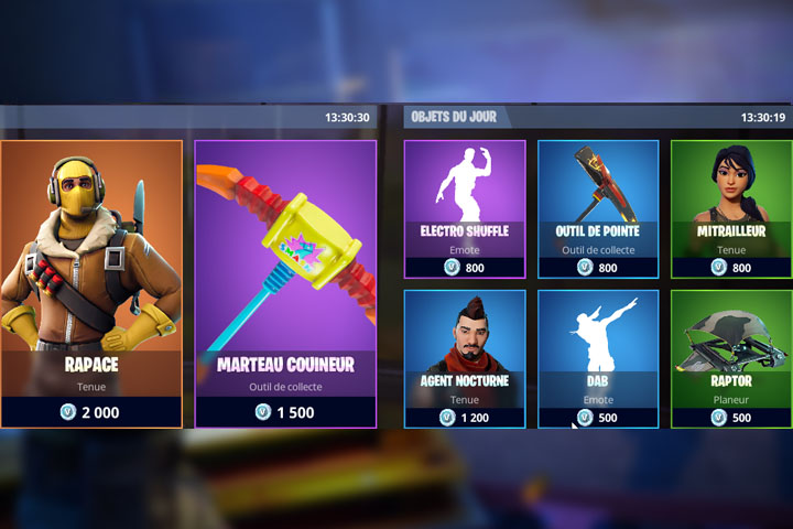 Boutique Fortnite 9 mai