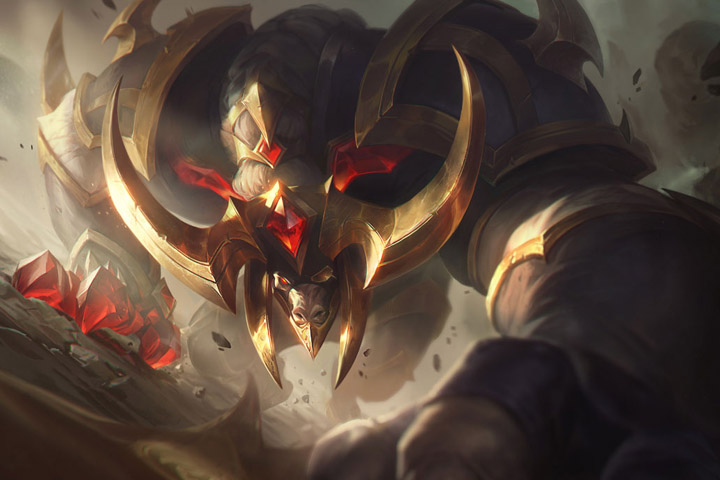 Alistar hérite du skin Conquérant