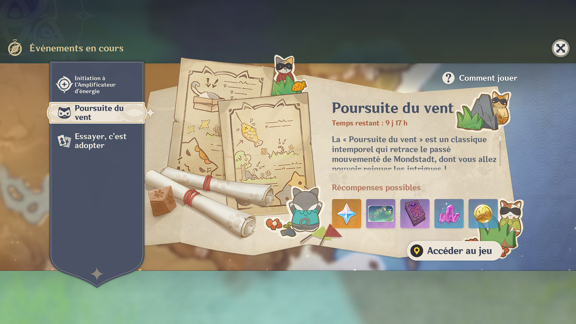 Comment participer à l'événement « Poursuite du vent » ?