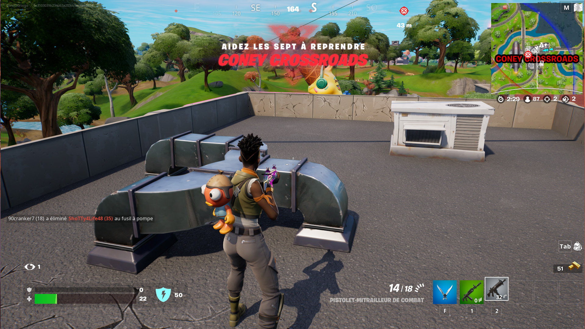 Détruire des structures avec une mitrailleuse légère dans Fortnite, défi semaine 5 saison 2 chapitre 3