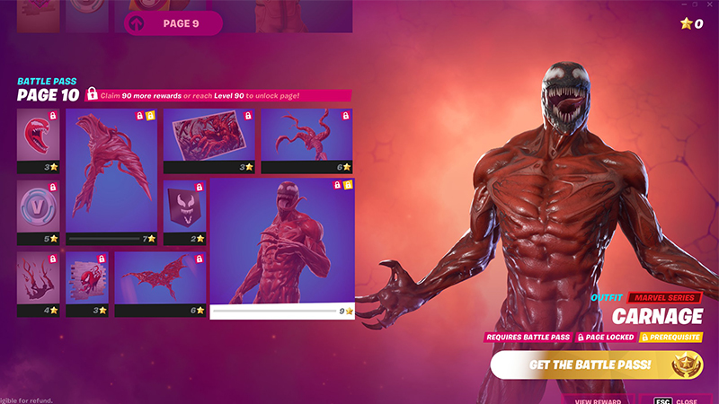 Skin Carnage dans Fortnite, comment avoir le personnage Marvel ?