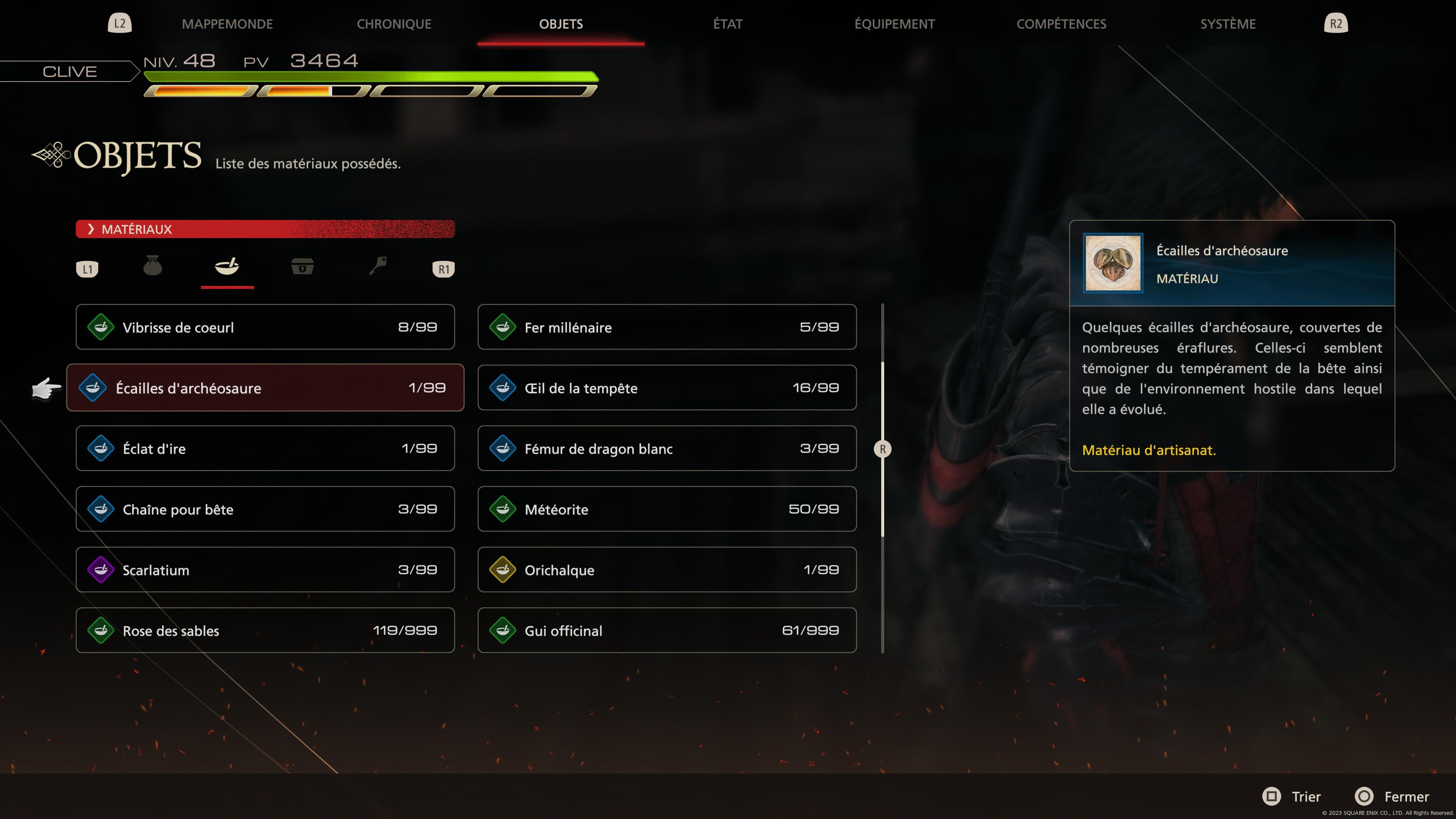 Ecailles d'archéosaure FF16, où trouver ce matériau dans Final Fantasy XVI ?