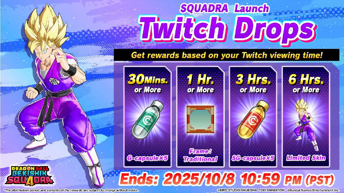 Dragon Ball Gekishin Squadra : comment obtenir les Twitch Drops exclusifs ?