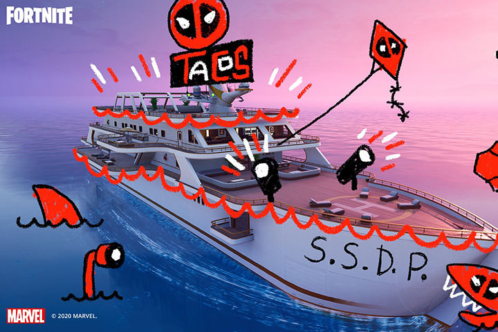 Fortnite : Visiter le yacht de Deadpool, défi