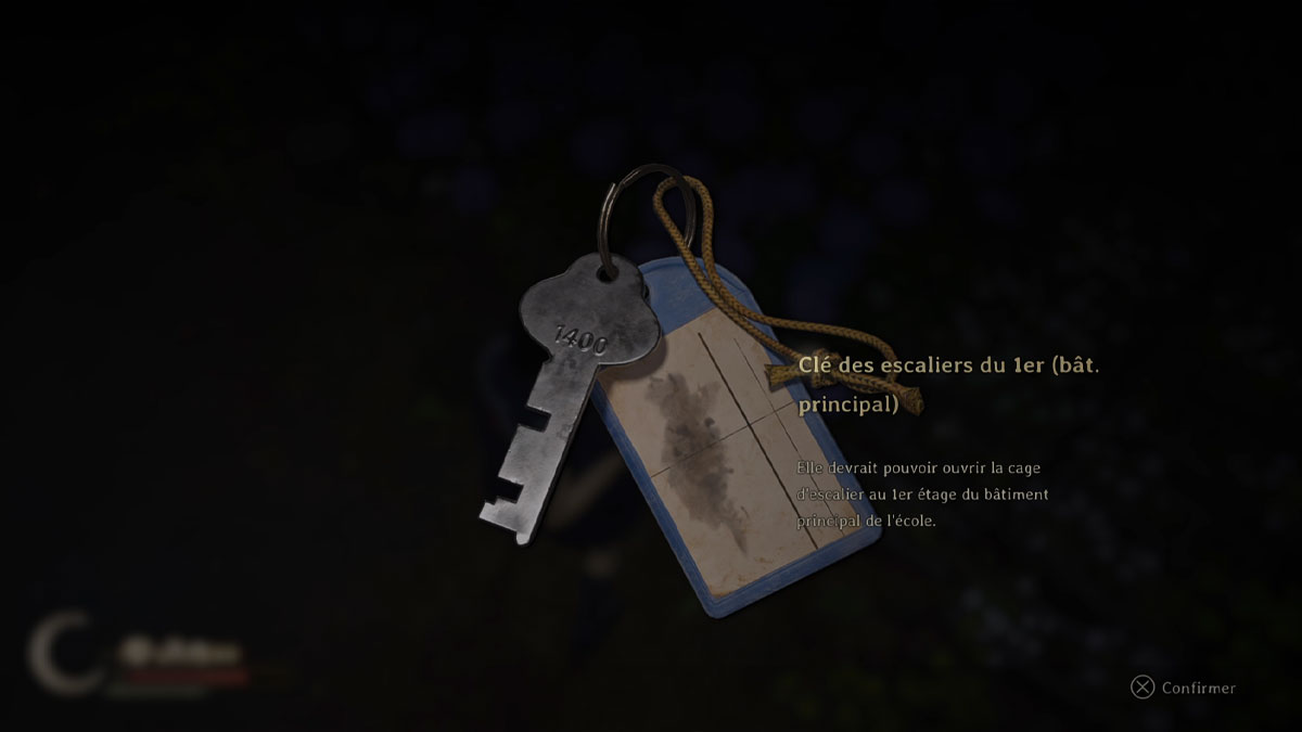 Où trouver la Clé de l'escalier du 1er étage du collège d'Ebisugaoka dans Silent Hill f ?