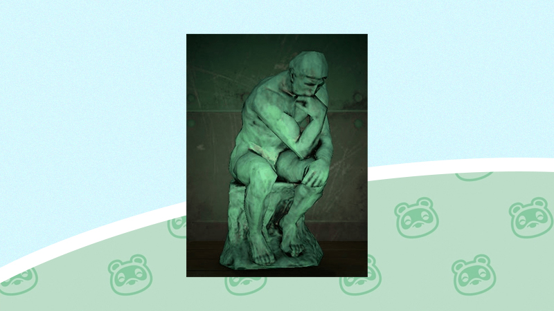 Statue pensive Animal Crossing, vrai ou faux chez Rounard ?