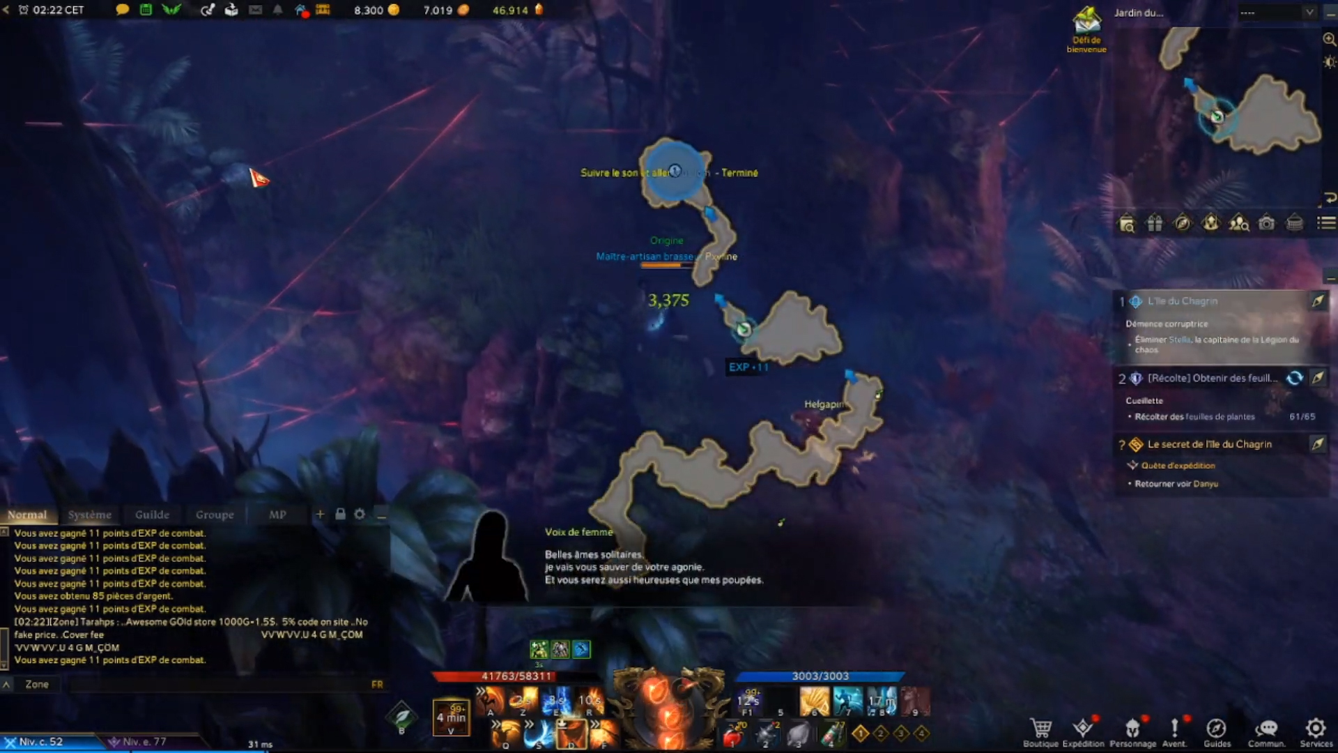 Emplacement de l'Île du Chagrin et des mokokos dans Lost Ark