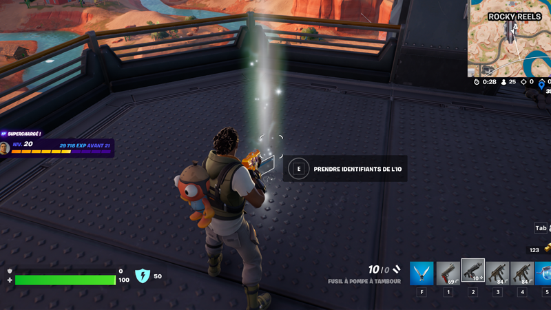 Livrer les identifiants de l'IO à l'Onirisme près de Bourg-Jonesy dans Fortnite, défi saison 2 chapitre 3