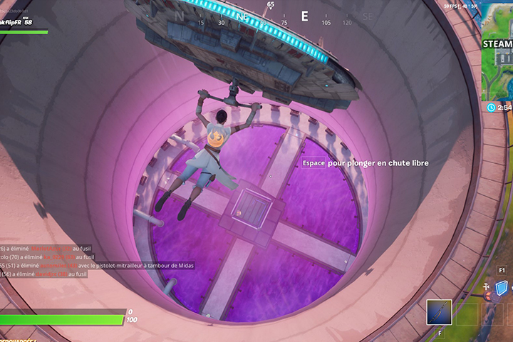 Fortnite : Planer au-dessus des réacteurs de Steamy Stacks, utiliser une tyrolienne et un passage secret, défi semaine 6 saison 2