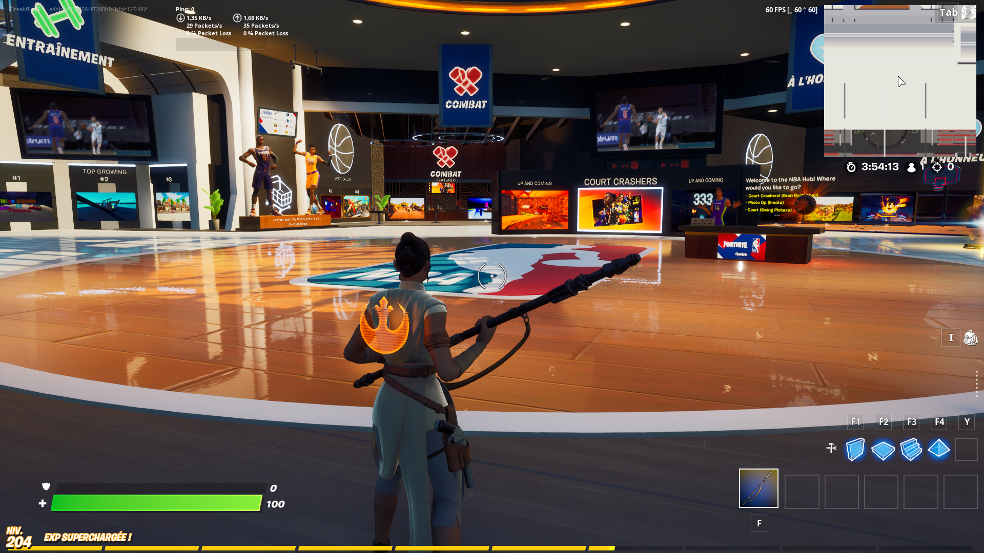 Bug accueil créatif NBA, mode créatif Fortnite