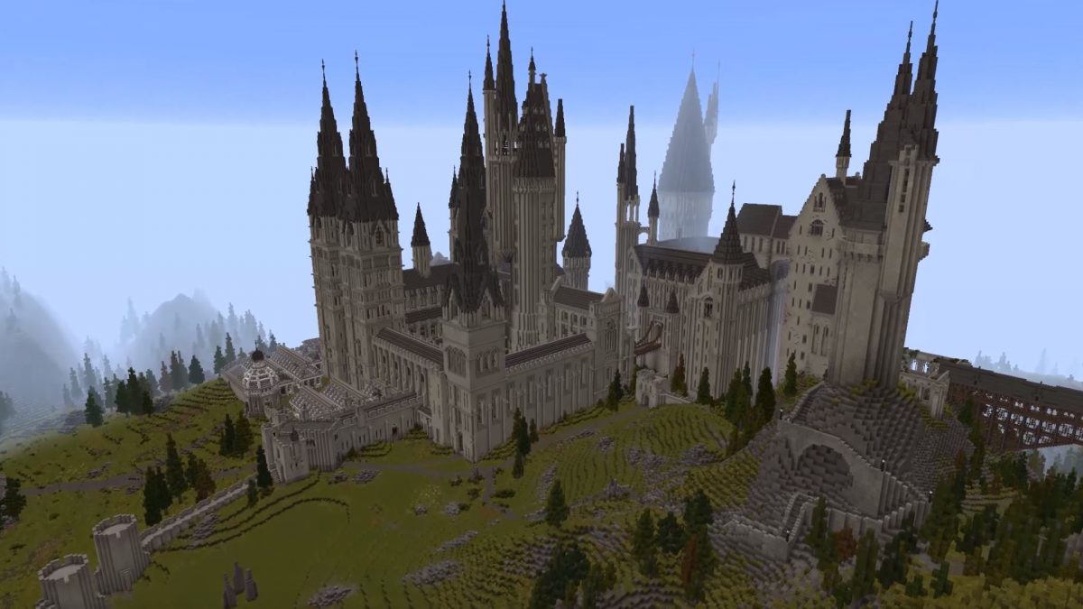 Une carte Harry Potter avec Poudlard sur Minecraft