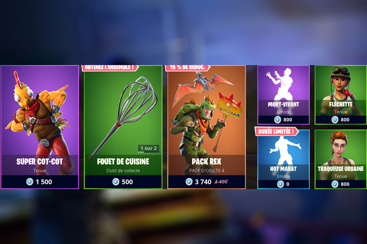 Boutique Fortnite 24 novembre