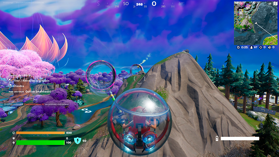 Entrer dans le sillage aérien avec une Bulle mobile au Bulmobilator dans Fortnite, défi semaine 2 saison 3 chapitre 3