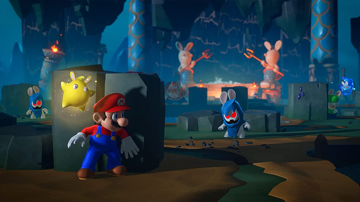Réaliser un saut d'équipe dans Mario + The Lapin Crétin Sparks of Hope