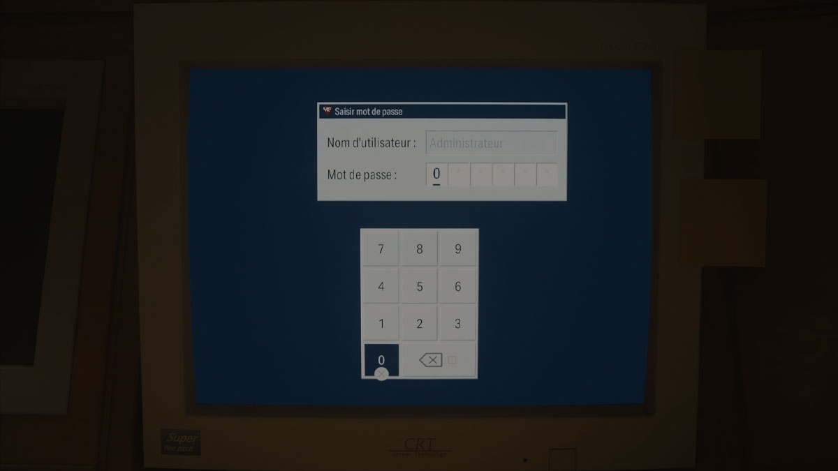 Quel est le code de l'ordinateur du centre de soin ?