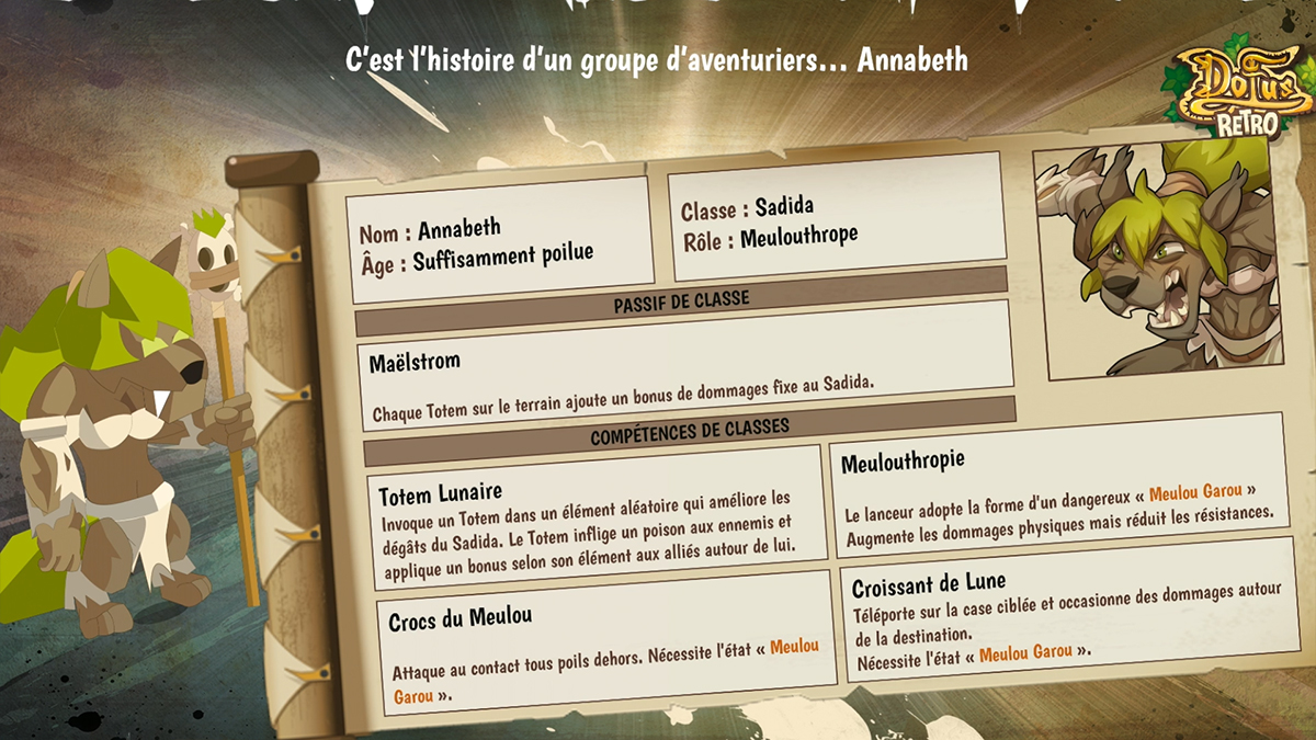 Sadida sur Dofus Retro Temporis 2 : Parchomancia : rôle, passif, sorts, toutes les infos