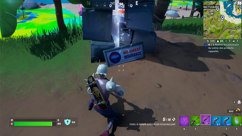 Retirer les panneaux Au calme des produits rappelés dans Fortnite, défi Eté au calme
