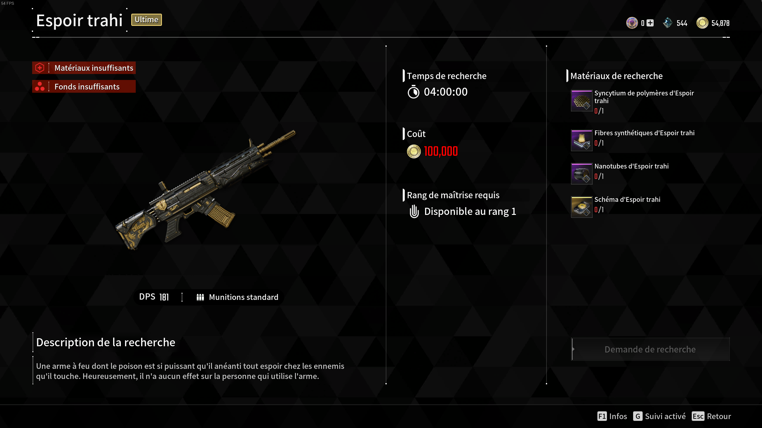 Espoir Trahi (Fallen Hope) comment obtenir l'arme dans The First Descendant ?