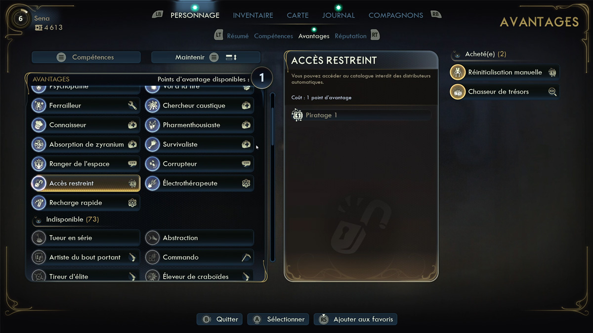 Tier list avantages The Outer Worlds 2 : les meilleurs à prendre dans les premiers niveaux !