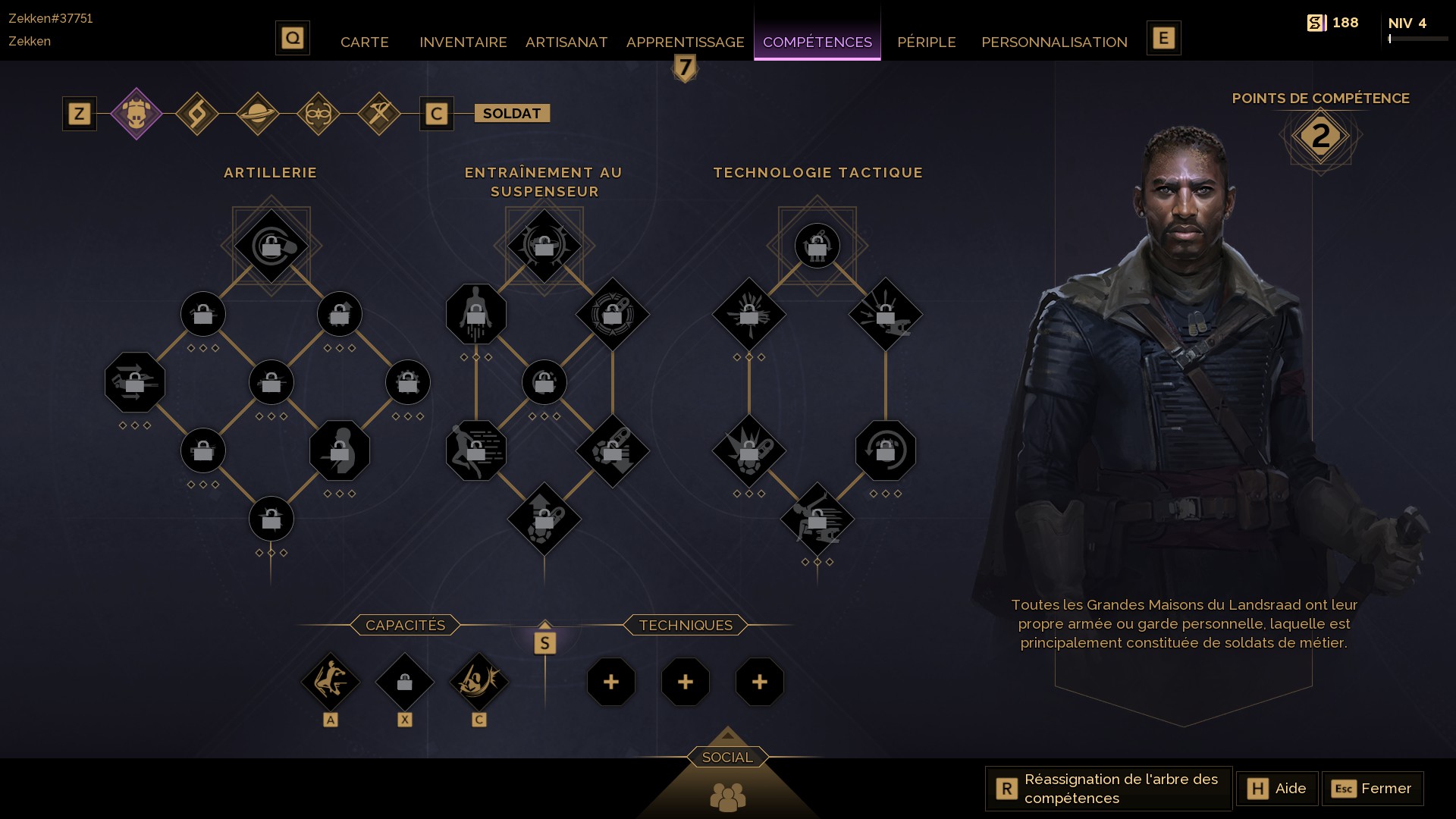 Build Soldat/Trooper sur Dune Awakening : quels sorts prendre dans l'arbre de compétences de la classe ?