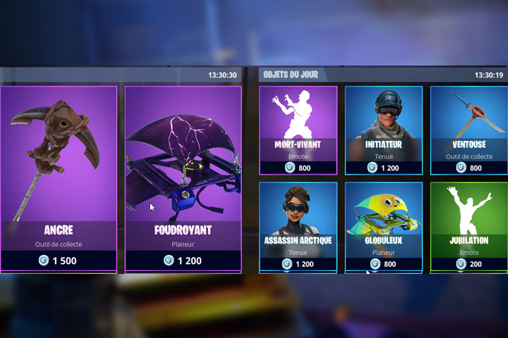 Boutique Fortnite 10 mai