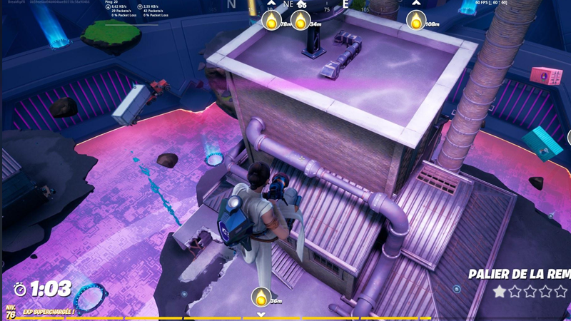 Visiter l'usine de bleuvage à l'intérieur du vaisseau mère sur Fortnite, défi saison 7