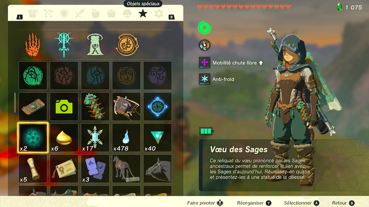 Voeux des sages Zelda Tears of the Kingdom : où tous les trouver et comment les utiliser ?