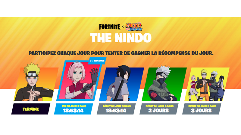 Des défis Naruto sont disponibles pour Fortnite !