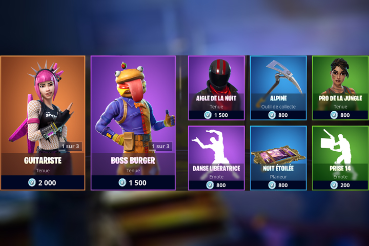 Boutique Fortnite 23 octobre