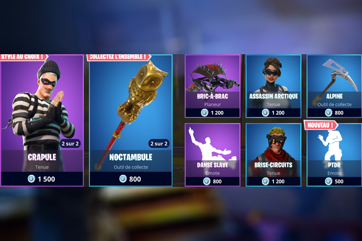 Boutique Fortnite 4 juin