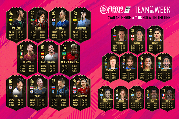 L'équipe de la semaine 30 pour FUT