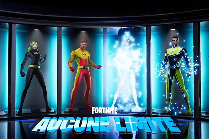 Skins Super Héros Fortnite, les tenues Aucune Limite dans la boutique d'objets