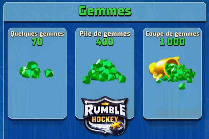 Comment avoir des gemmes dans Rumble Hockey ?
