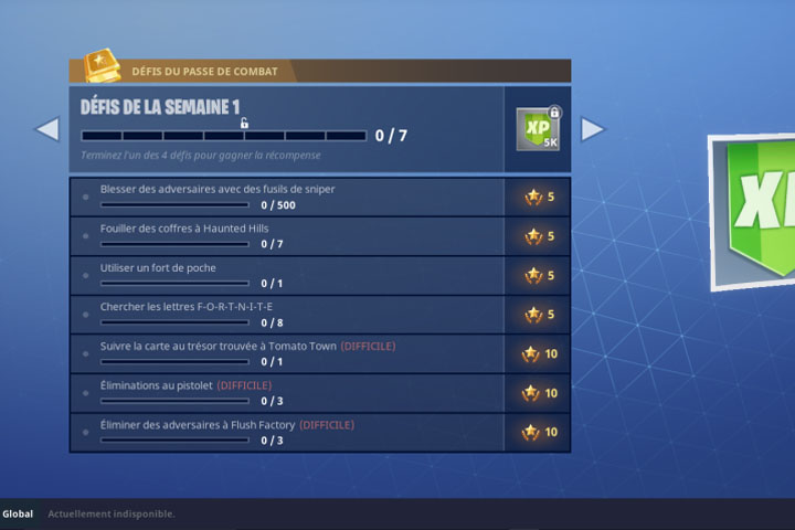 Fortnite : Défi semaine 1, passe de combat Saison 4