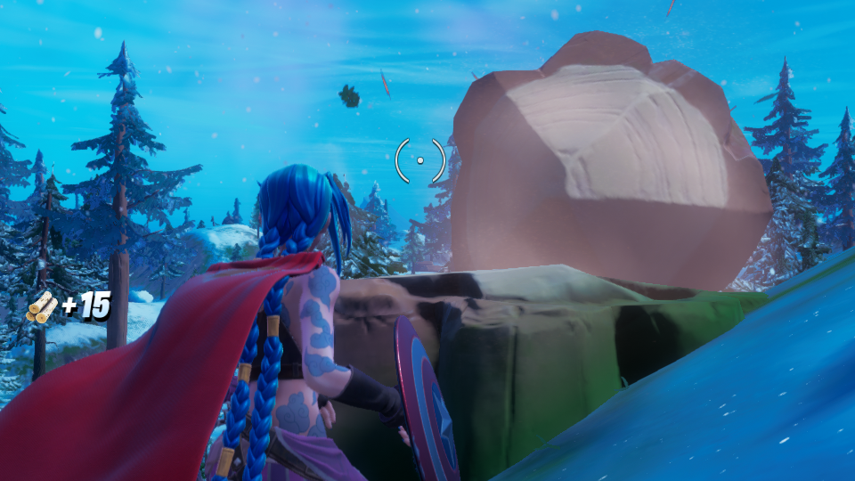 Défi Fortnite : Détruire des souches de pin avec une arme de mêlée ou à distance