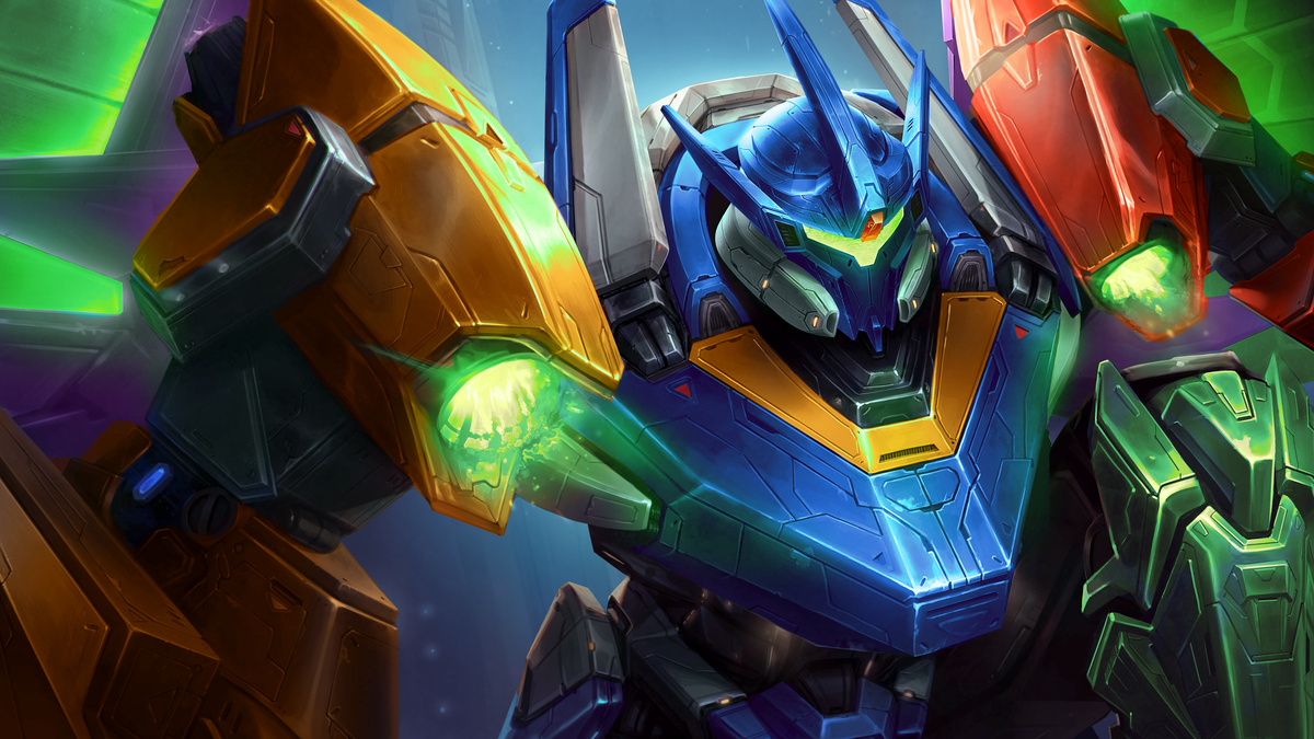 Compo Méga-Mecha vertical avec Karma et Jarvan IV au Set 15 de TFT