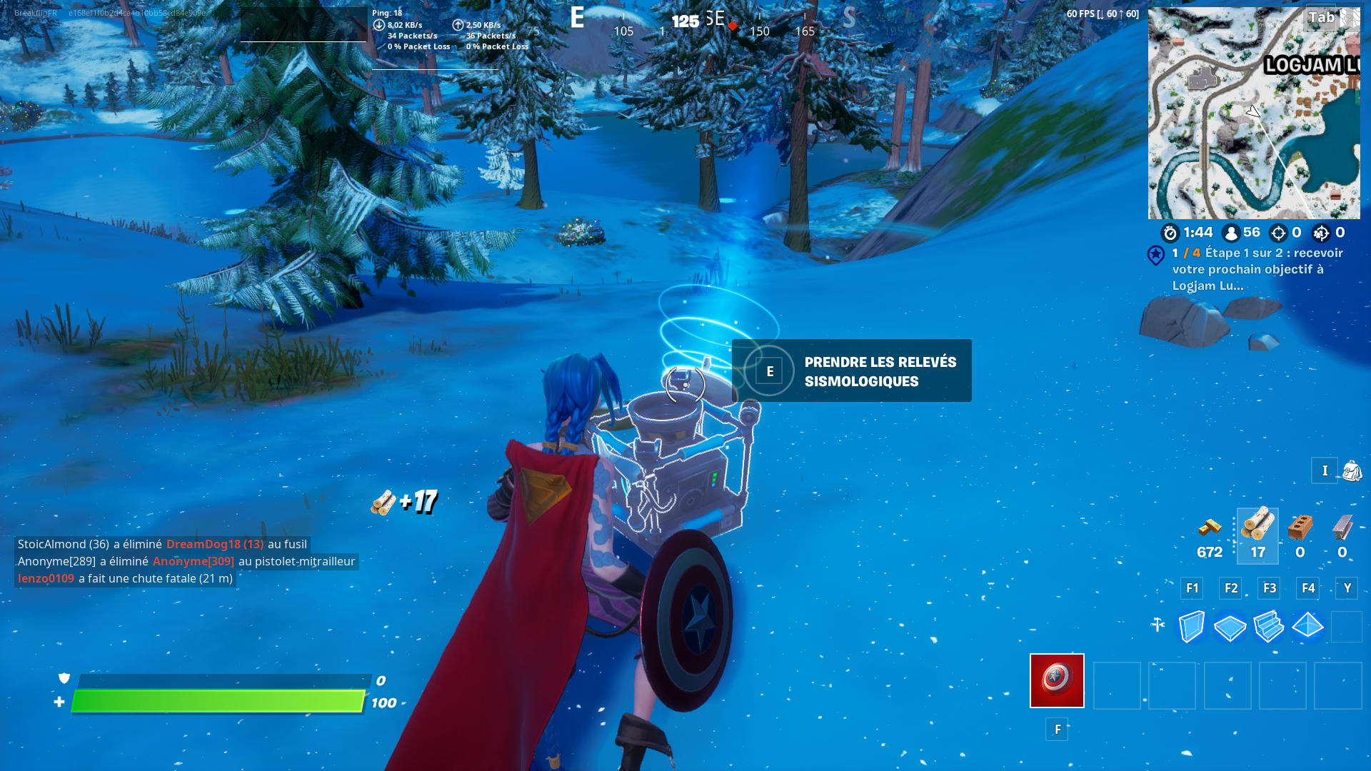 Obtenir des relevés de sismomètres en une seule partie, défi Fortnite semaine 3 saison 1 chapitre 3