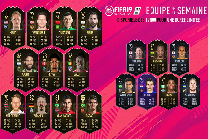 FIFA 19 : TOTW, l'équipe de la semaine 41 – FUT