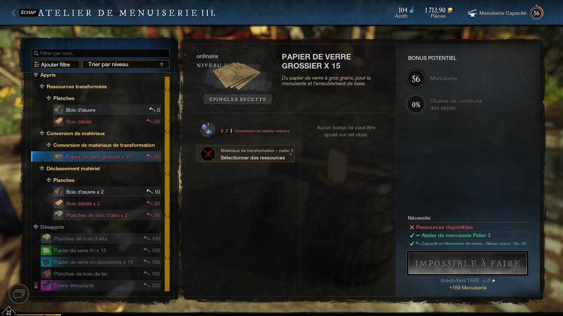 Papier de verre New World, comment en avoir ?